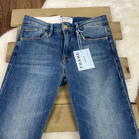 Frame Denim NWT Le Crop Mini Boot Scalloped Jeans - Picture 4 of 7